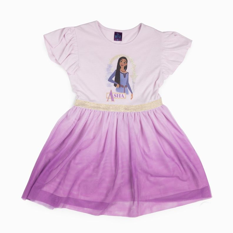 Vestido Niña Wish Brillos Rosa Disney-2