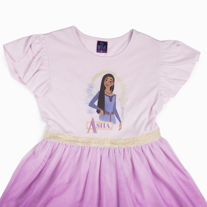 Vestido Niña Wish Brillos Rosa Disney-4