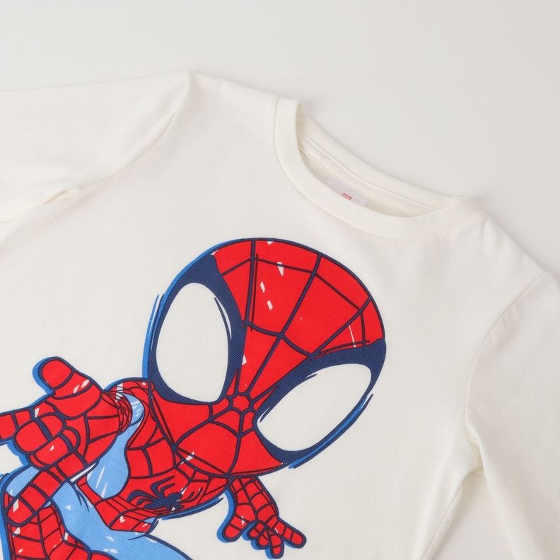 Polera Manga Larga Niño Spidey Go Spidey Beige Marvel-1