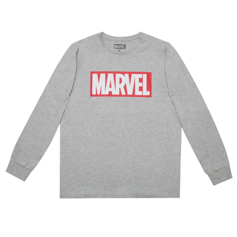Polera Hombre Marvel Logo Gris-0