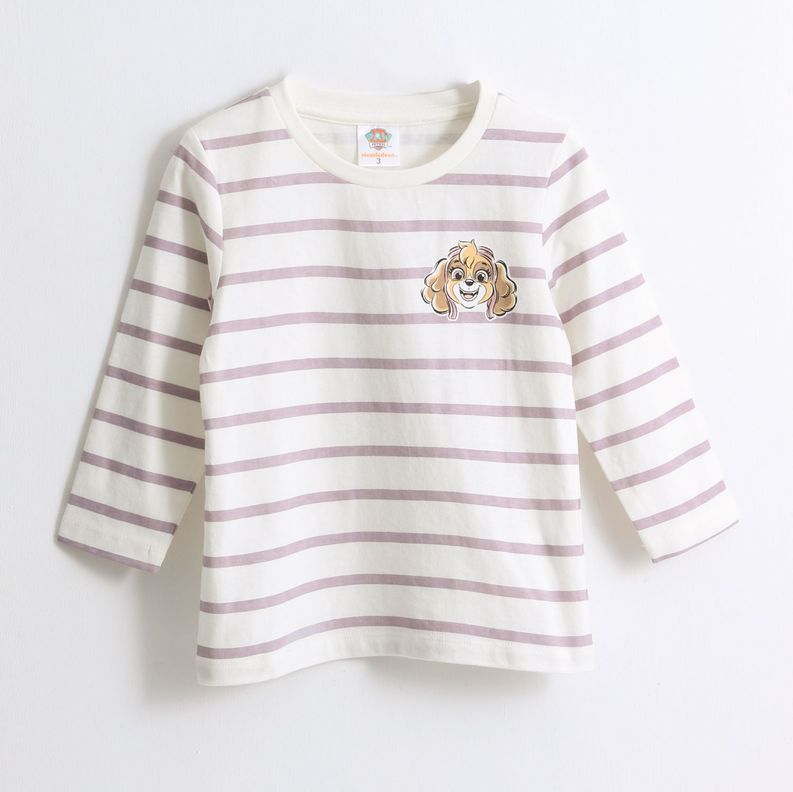 Polera Manga Larga Nina Rayas Skye Blanco Paw Patrol 2