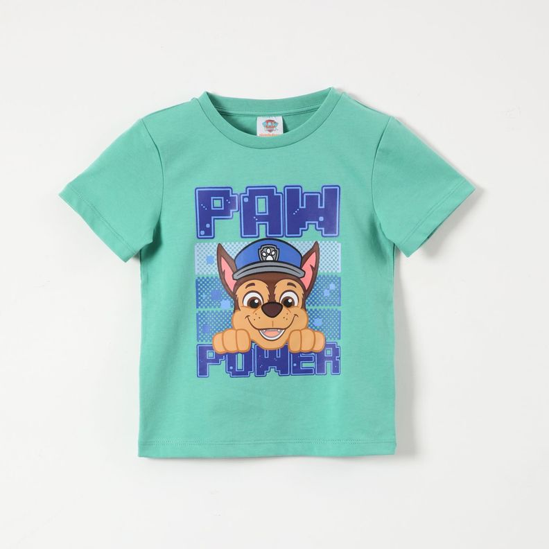 Polera Manga Corta Niño Verde Paw Patrol-0