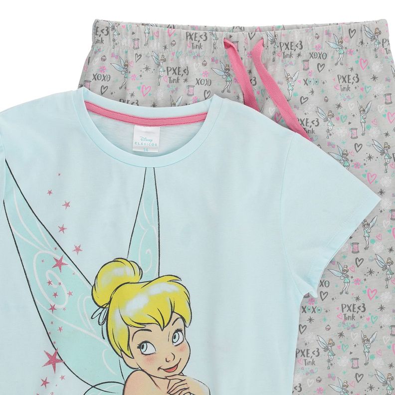 Pijama Niña Campanita Celeste Disney-2