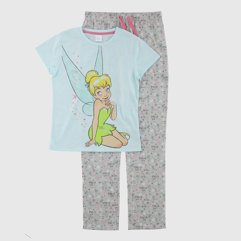 Pijama Niña Campanita Celeste Disney-0