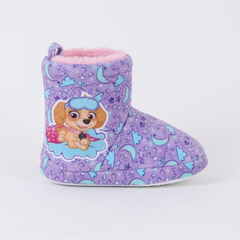 Pantufla Bota Nina Invernal Skye Cielo Morado Paw Patrol 23