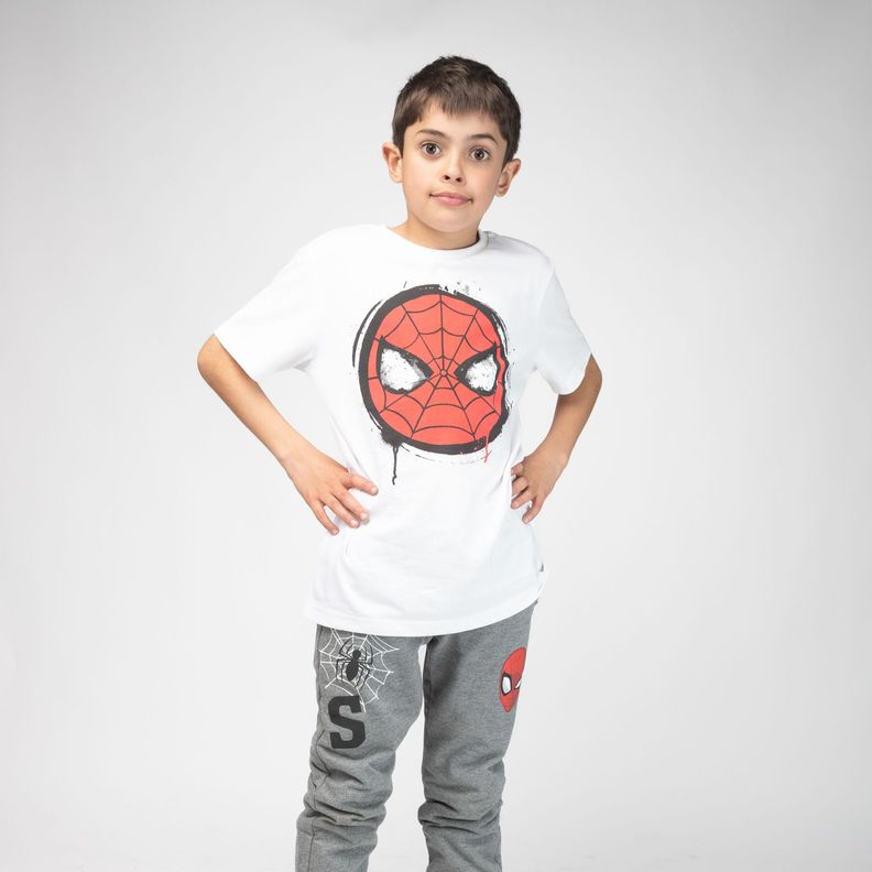 Polera Niño Spiderman White Blanco Marvel-0