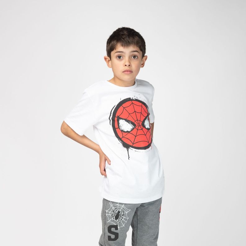 Polera Niño Spiderman White Blanco Marvel-1