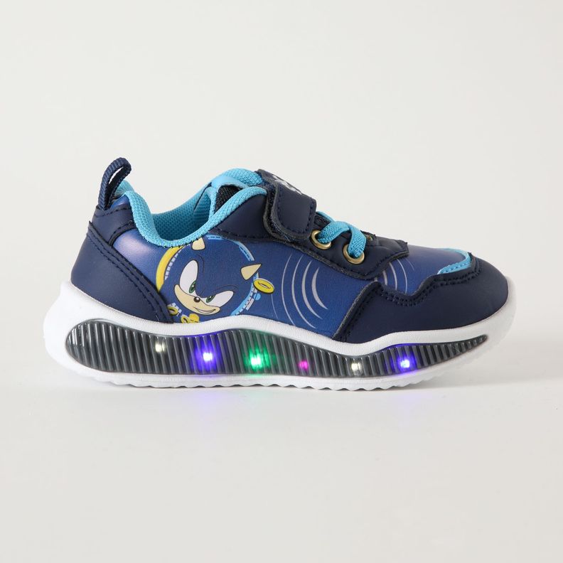 Zapatilla Con Luces Niño Mirando Azul Sonic-0
