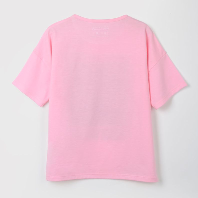 Polera Manga Corta Niña Creeper Rosado Minecraft-2