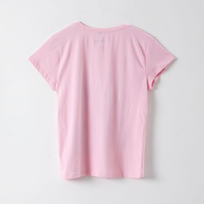 Polera Manga Corta Mujer Lilo & Stitch Rosado Disney-2