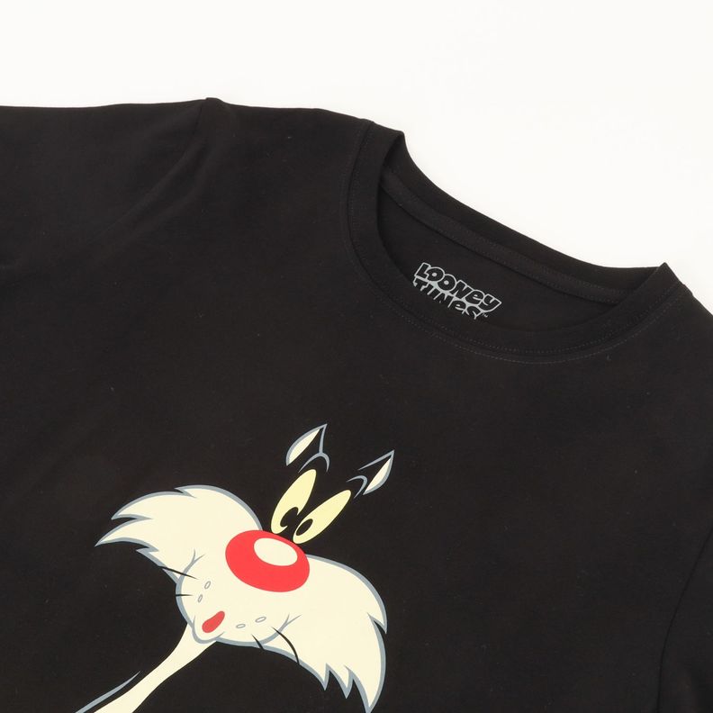 Polera Manga Corta Mujer Silvestre Negro Looney Tunes-1