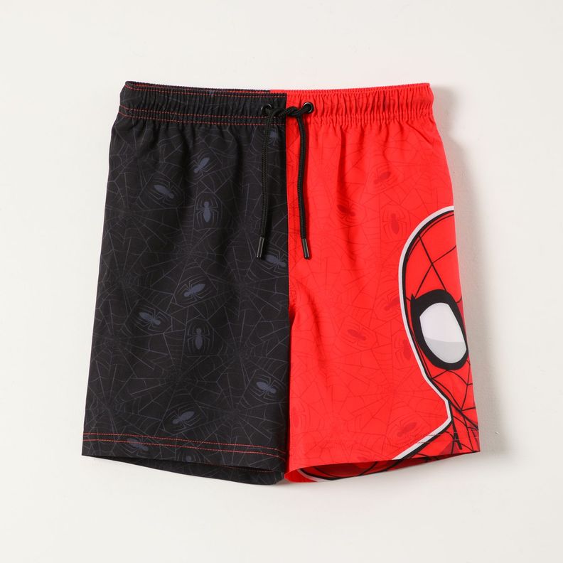 Traje de Baño Niño Bicolor Spiderman Negro Marvel-1