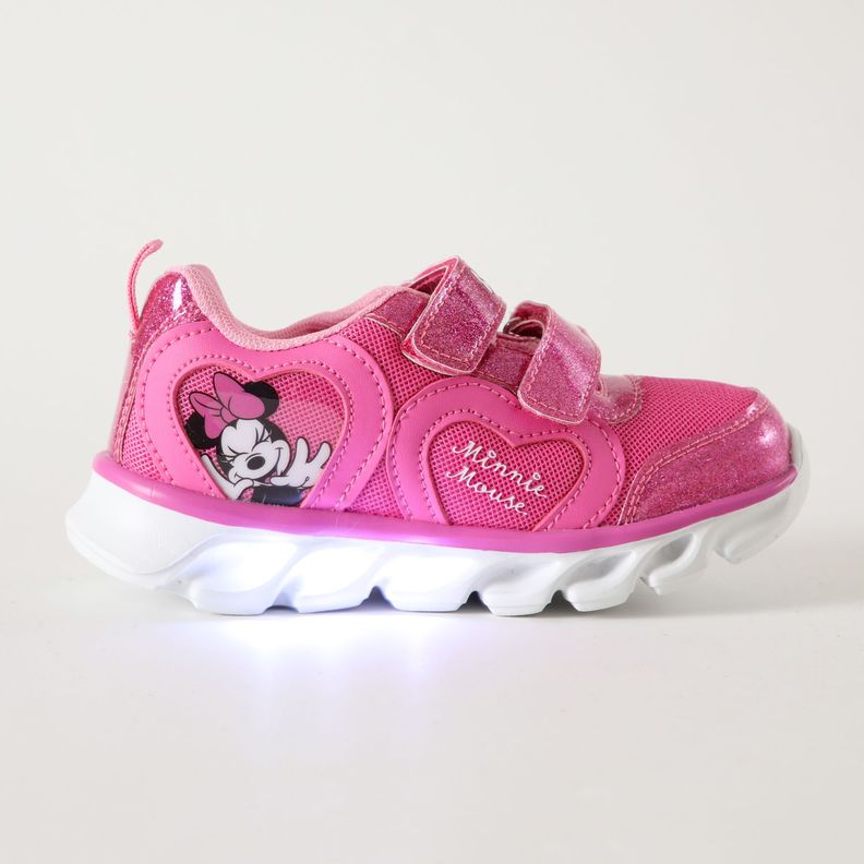 Zapatilla Con Luces Niña Contenta Minnie Rosado Disney-0