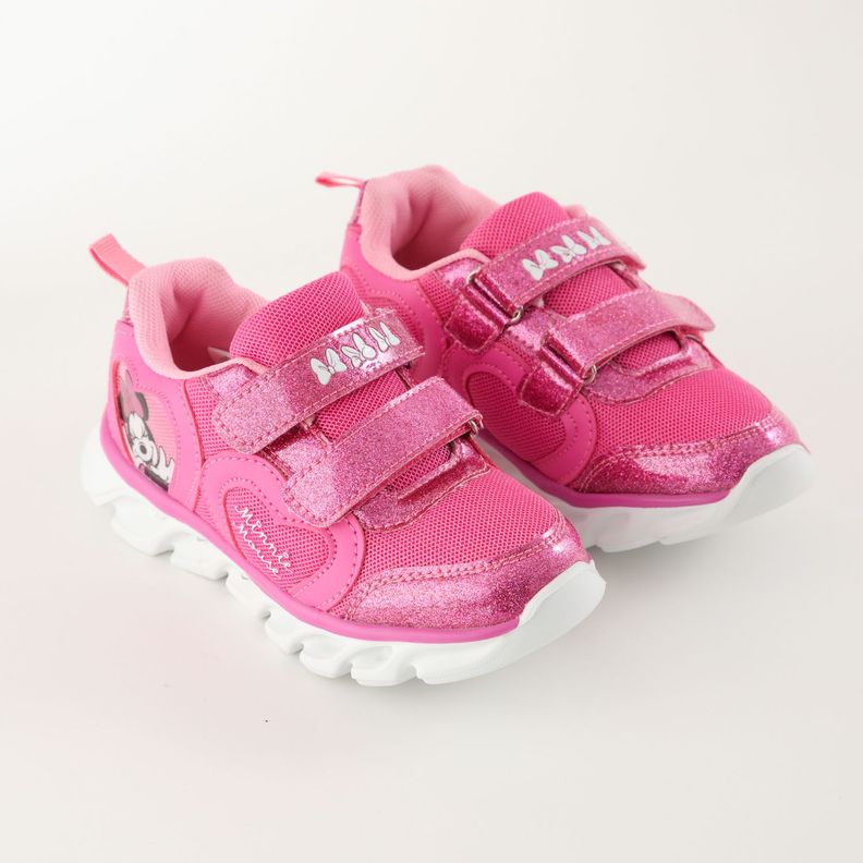 Zapatilla Con Luces Niña Contenta Minnie Rosado Disney-1