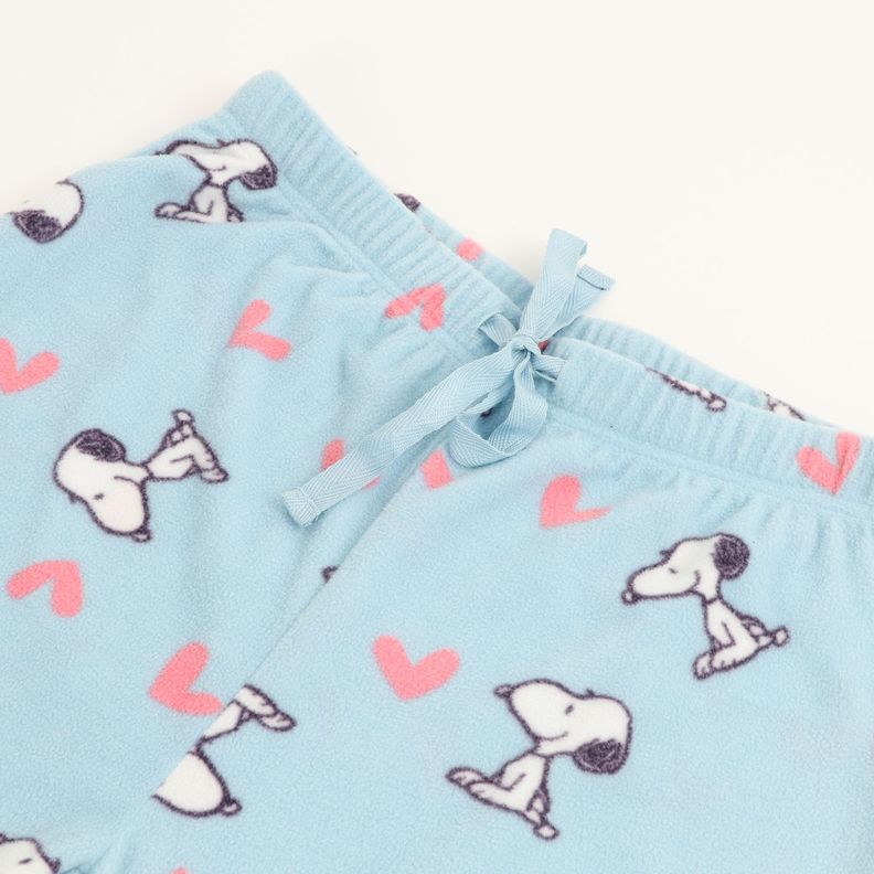 Pijama Polar Mujer Corazones Rosado Snoopy-4