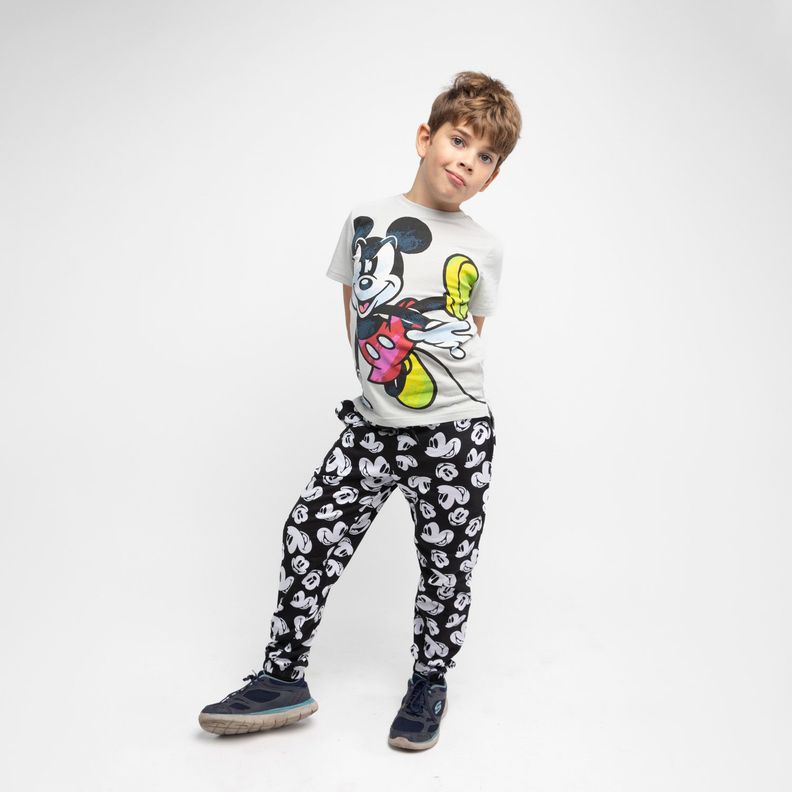 Polera Manga Corta Niño Personaje Mickey Gris Disney-0