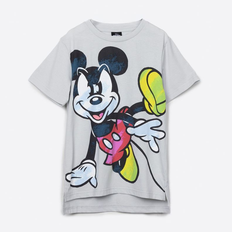 Polera Manga Corta Niño Personaje Mickey Gris Disney-3
