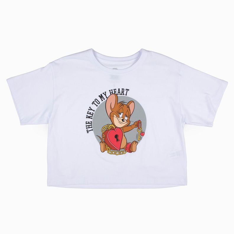 Polera Manga Corta Mujer Jerry Blanco Tom y Jerry-2