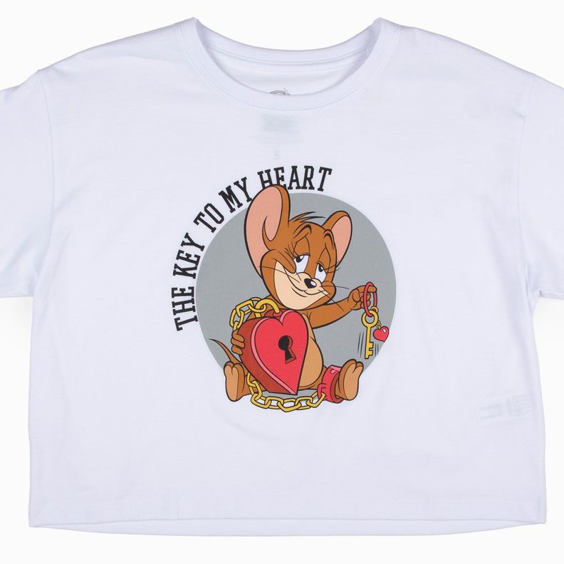 Polera Manga Corta Mujer Jerry Blanco Tom y Jerry-4