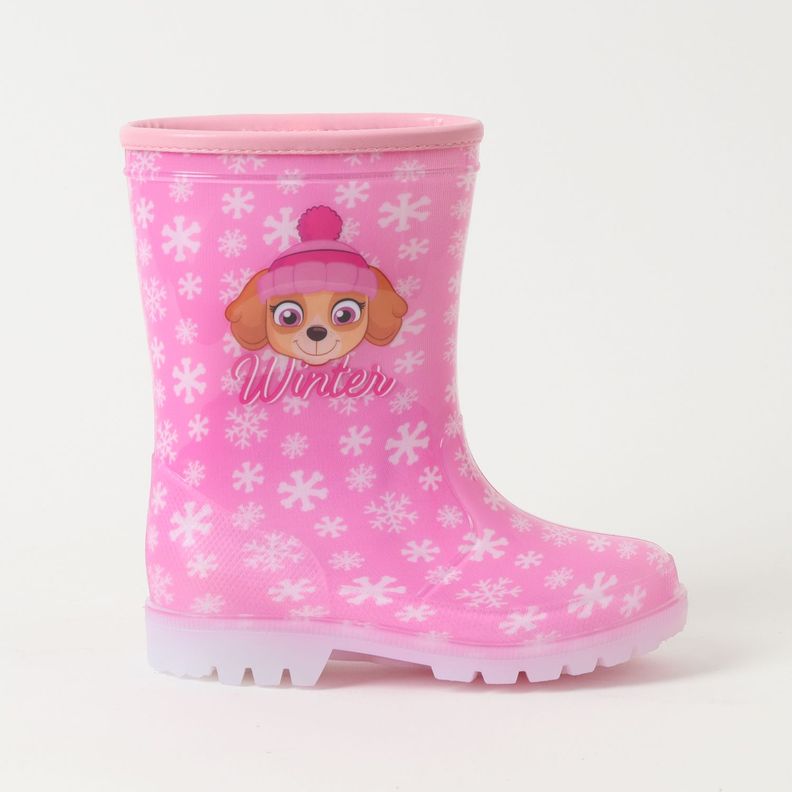 Bota De Agua Con Luces Y Chiporro Niña Rosado Paw Patrol-1
