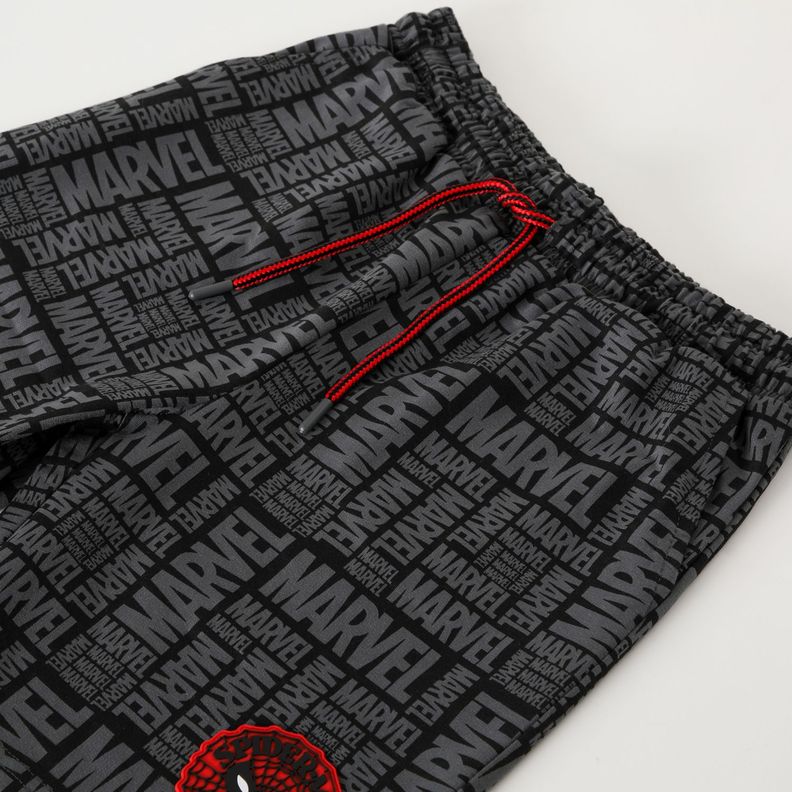 Short Niño Full Print Spiderman Negro Marvel-1