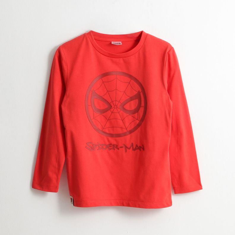Polera Manga Larga Nino Lineal Spiderman Rojo Marvel