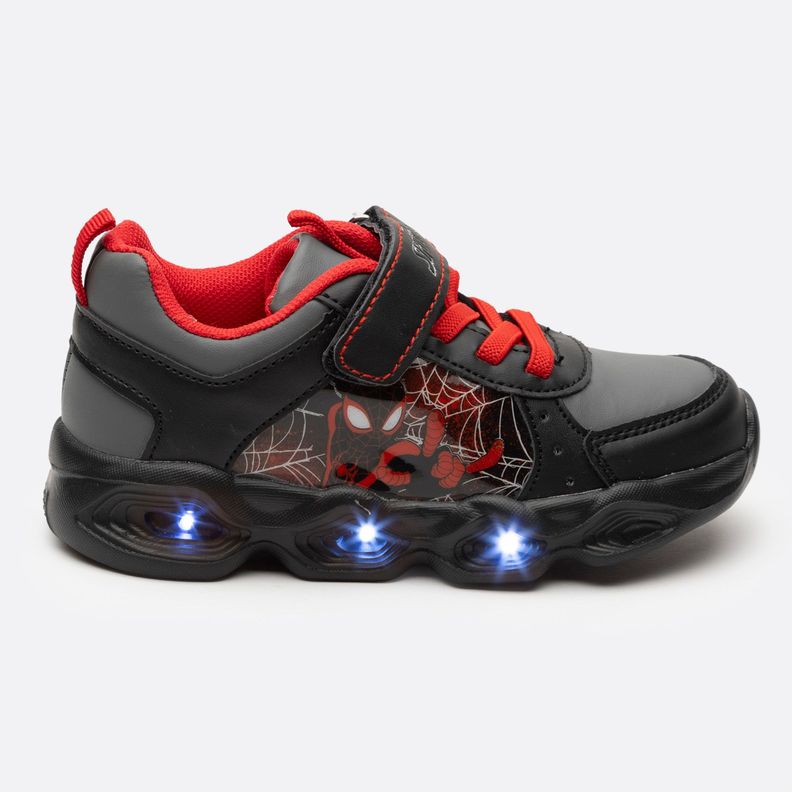 Zapatilla Con Luces Niño Mascara Negra Spiderman Negro Marvel-0