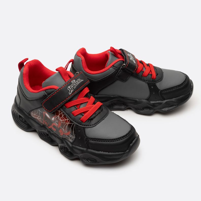 Zapatilla Con Luces Niño Mascara Negra Spiderman Negro Marvel-3