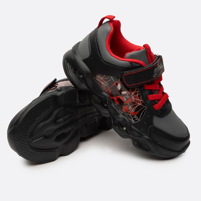 Zapatilla Con Luces Niño Mascara Negra Spiderman Negro Marvel-5