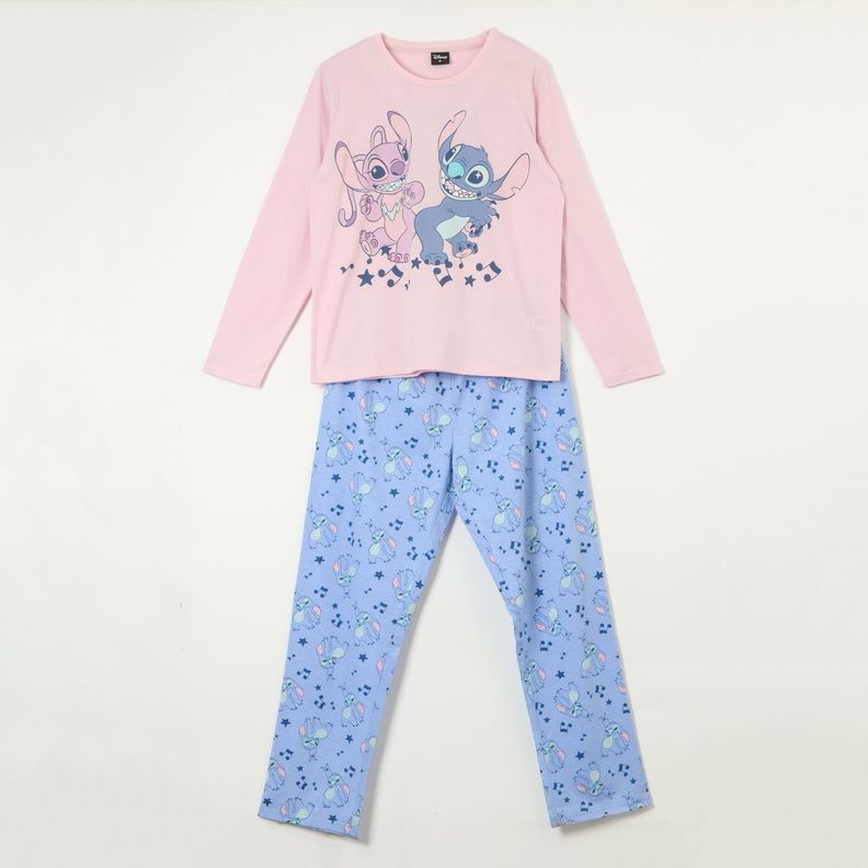 Conjunto Pijama Mujer Lilo & Stitch Friends Rosado Disney-2