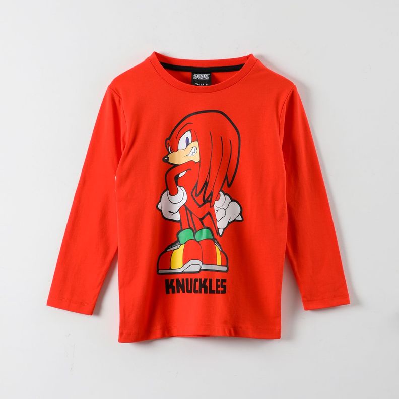 Polera Manga Larga Niño Knuckles Rojo Sonic-2