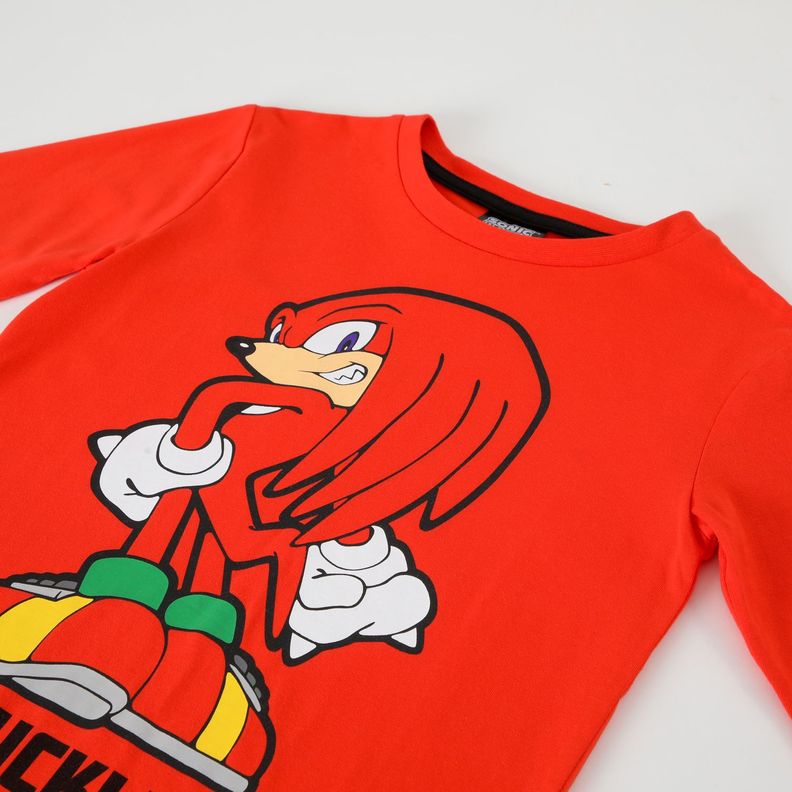 Polera Manga Larga Niño Knuckles Rojo Sonic-3