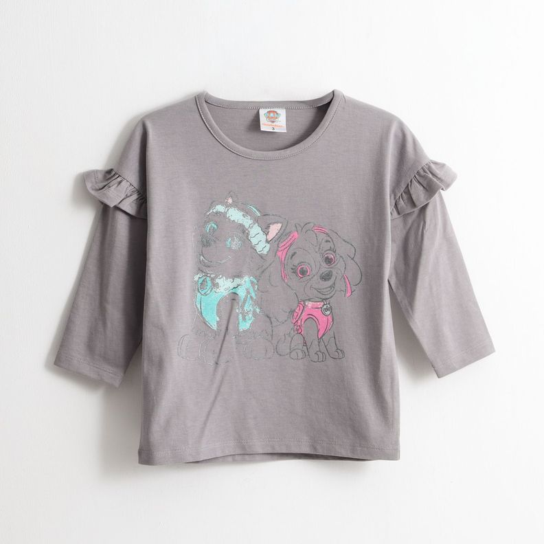 Polera Manga Larga Nina Vuelos Everest Skye Gris Paw Patrol 2