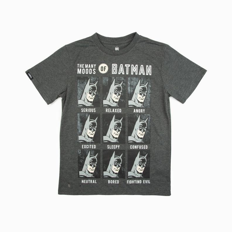 Polera Niño Batman Cuadro Gris DC Comics-0