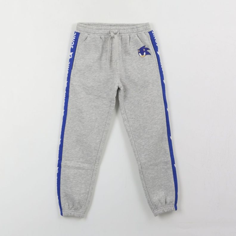 Pantalon de Buzo Nino Banda Lateral Gris Sonic