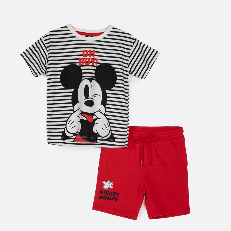 Conjunto Niño Rayas Mickey Blanco Disney-0