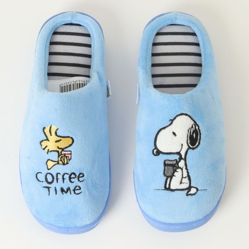 Pantufla Mujer Coffee Time Azul Snoopy-2