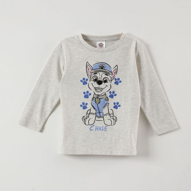 Polera Manga Larga Niño Chase Colors Gris Paw Patrol-0