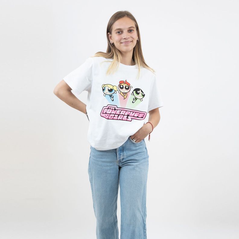 Polera Mujer Las chicas superpoderosas Up Blanco Cartoon Network-0