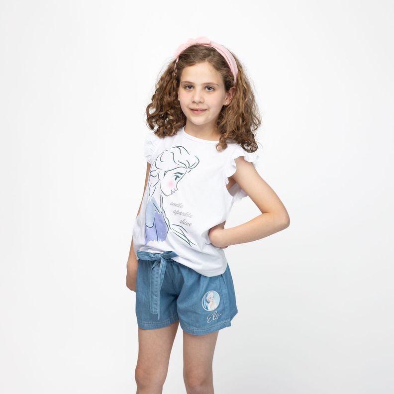 Polera Niña Smile Shine Frozen Blanco Disney-0