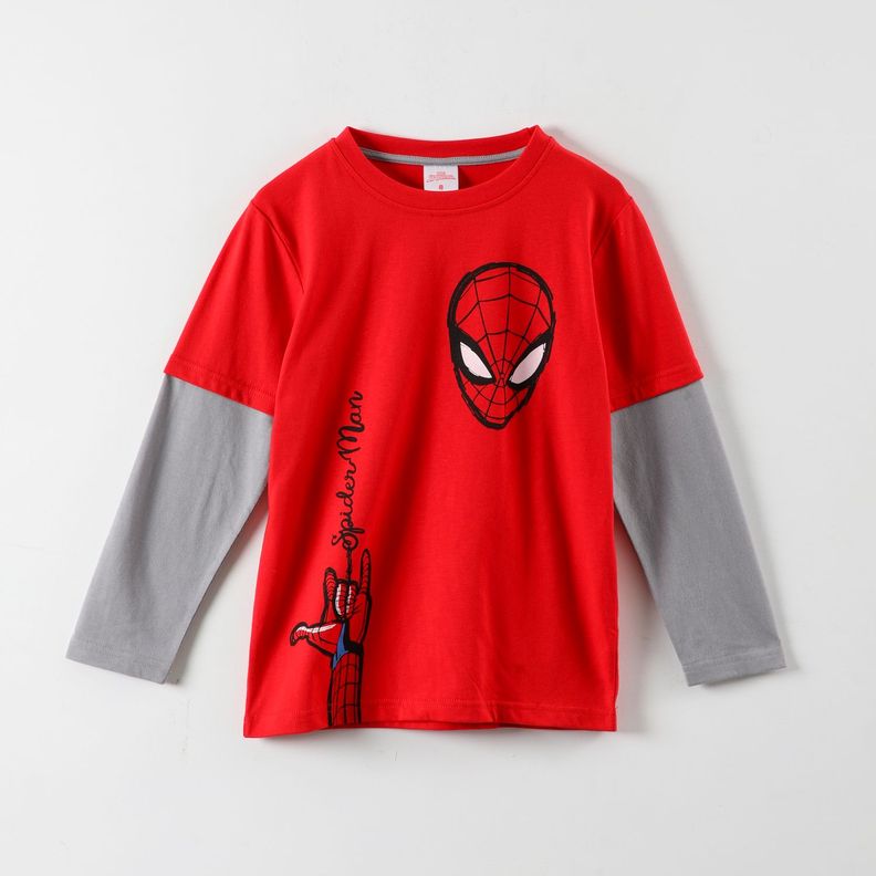 Polera Manga Larga Niño Spiderman Spider Gesto Rojo Marvel-0