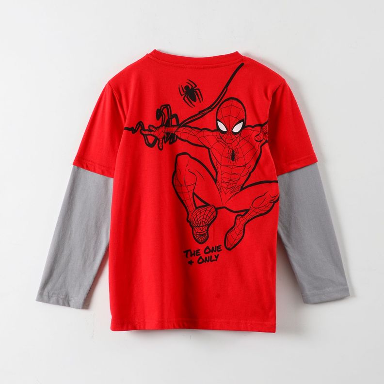 Polera Manga Larga Niño Spiderman Spider Gesto Rojo Marvel-2