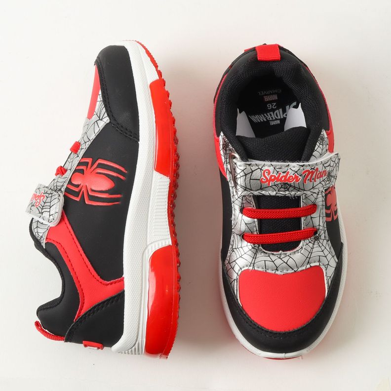 Zapatilla Con Luces Niño Spiderman Spider Negro Marvel-2