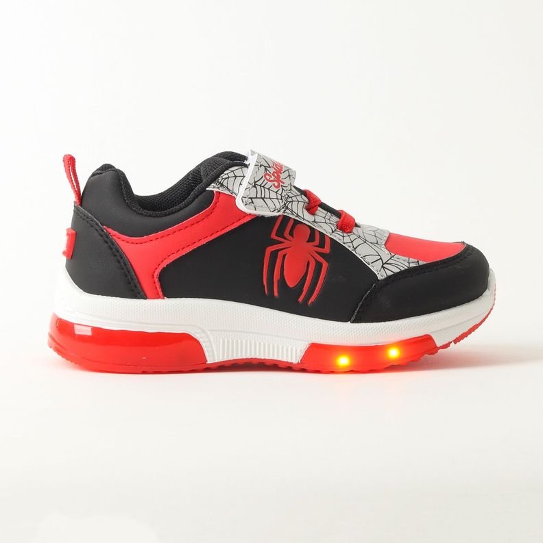 Zapatilla Con Luces Niño Spiderman Spider Negro Marvel-0