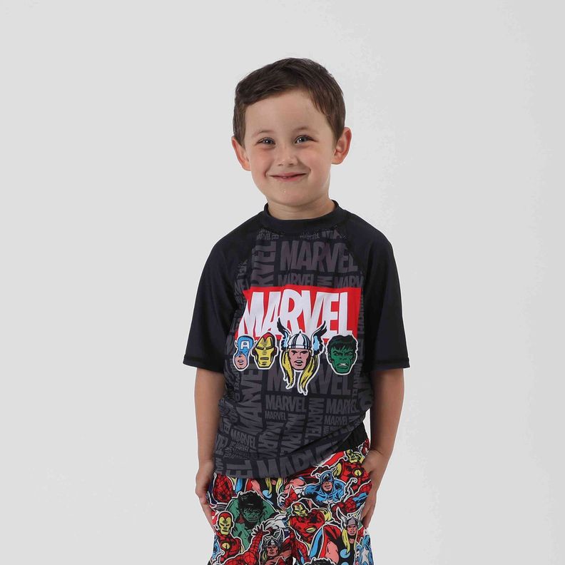 Polera Uv Niño Spiderman Negro Marvel-0