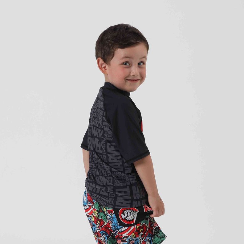 Polera Uv Niño Spiderman Negro Marvel-1