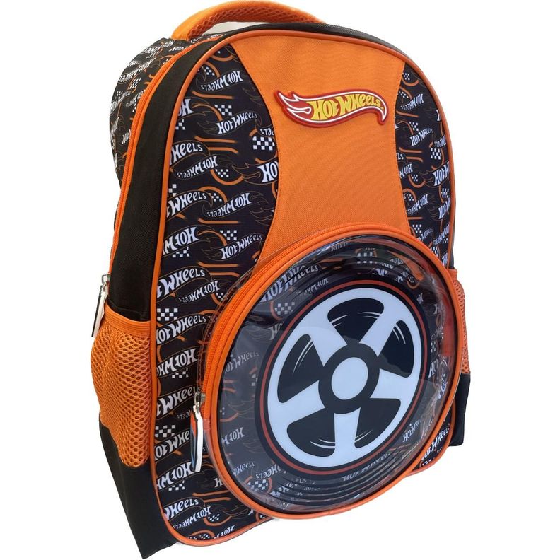 Mochila Escolar Niño 68 Naranjo Hot Wheels-1