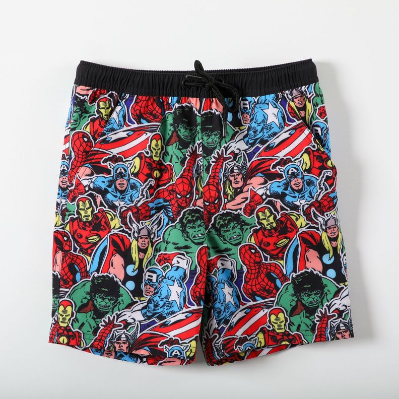 Traje de Baño Niño Full Print Spiderman Negro Marvel-2