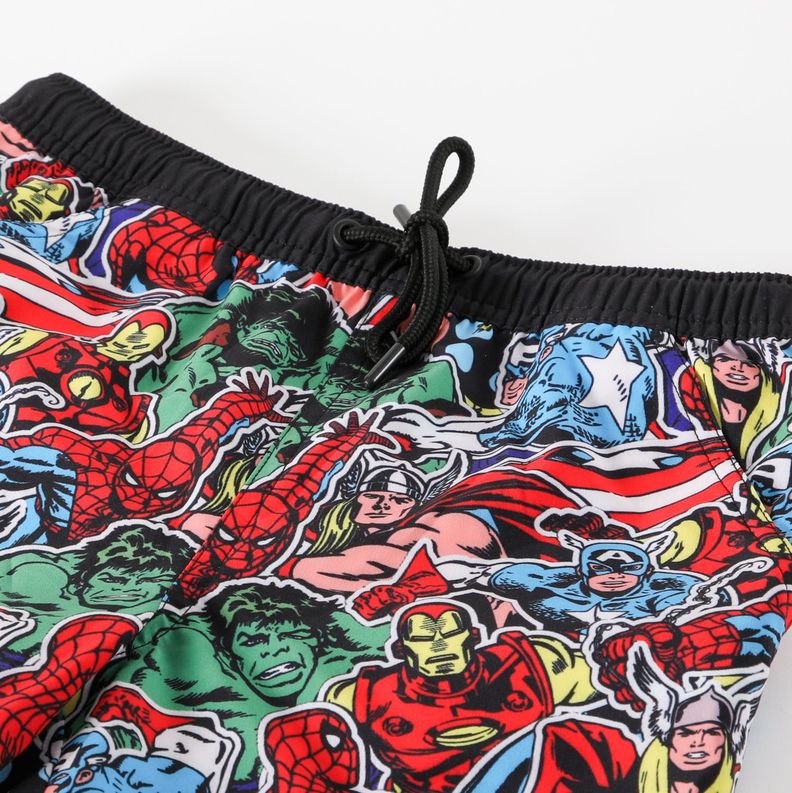 Traje de Baño Niño Full Print Spiderman Negro Marvel-3