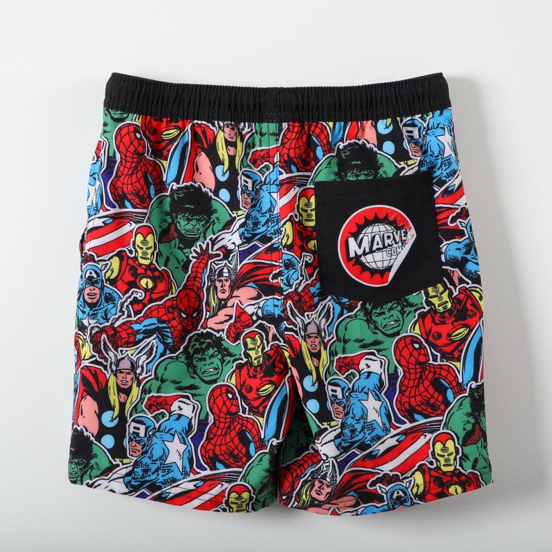 Traje de Baño Niño Full Print Spiderman Negro Marvel-4